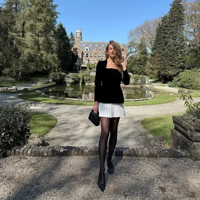 Berry Red Velvet Mini Dress