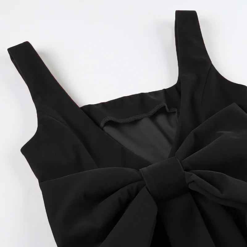 Red Velvet Bow Mini Dress