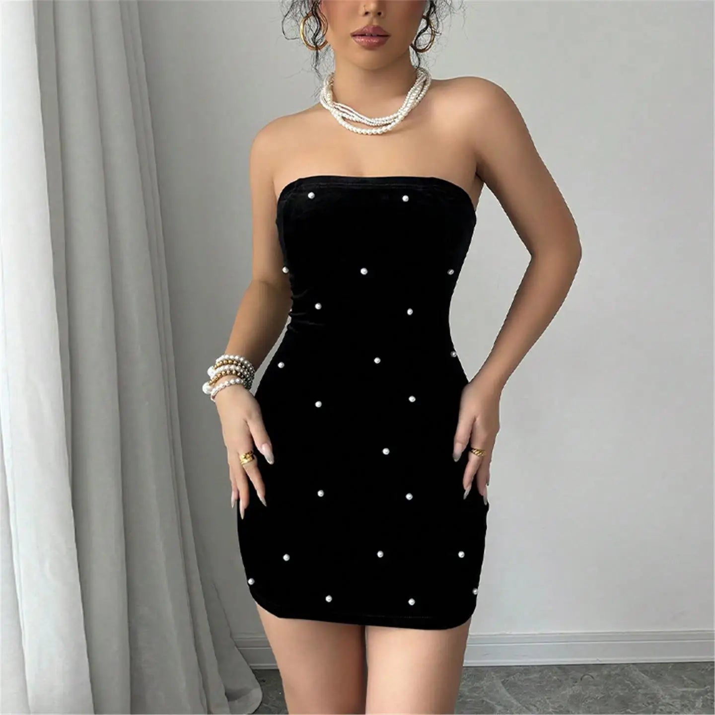 European Pearl Mini Dress