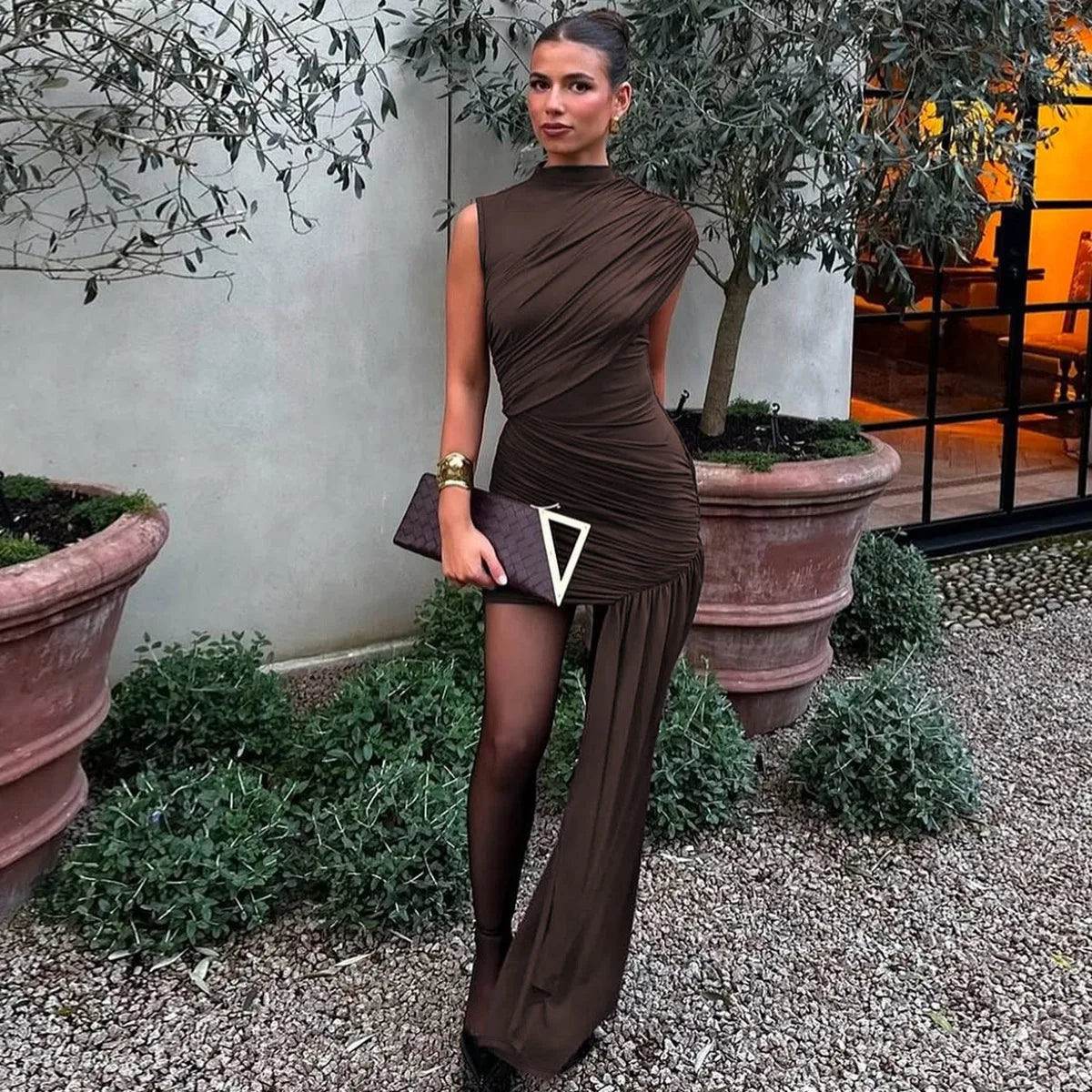 Draped Hem Mini Dress