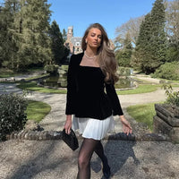 Berry Red Velvet Mini Dress